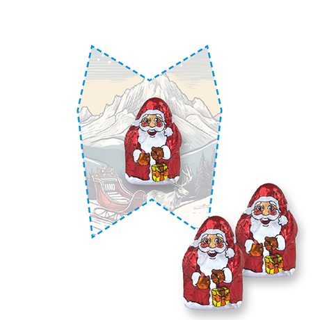 Mini Schoko-Weihnachtsmänner, ca. 7g, Flyer Mini eigene Form
