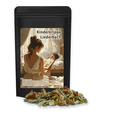 Kräutertee Seelenwohl, ca. 12g, Standbeutel Mini schwarz