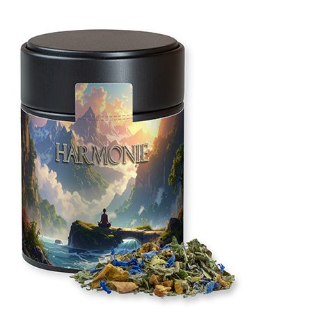 Kräutertee Harmonie, ca. 35g, Metalldose Midi schwarz