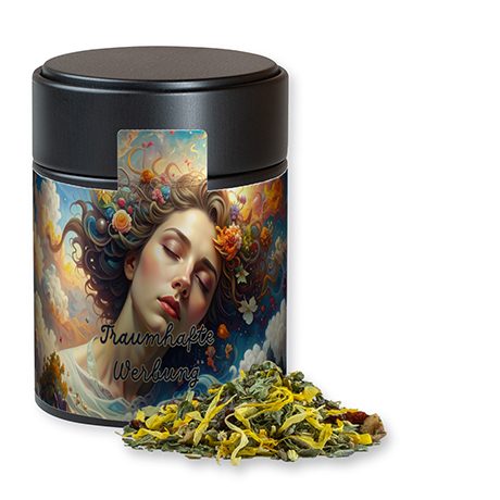 Kräutertee Lavendel, ca. 30g, Metalldose Midi schwarz