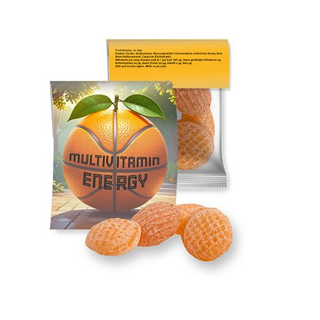 Multivitamin Bonbons, ca. 17g, Express Midi-Tüte mit Werbereiter