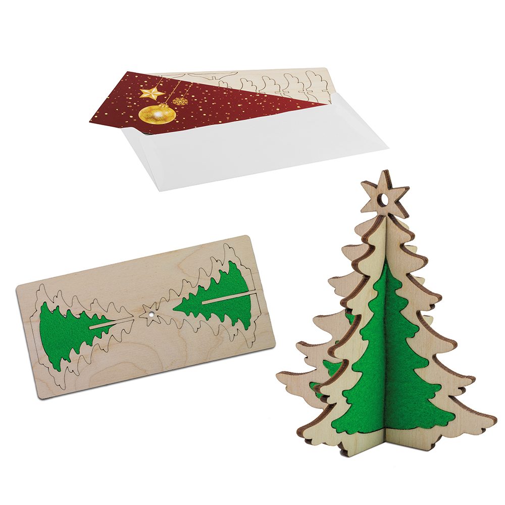 3D Holzpuzzle-Karte, Holz-Filz Tanne mit Lasergravur