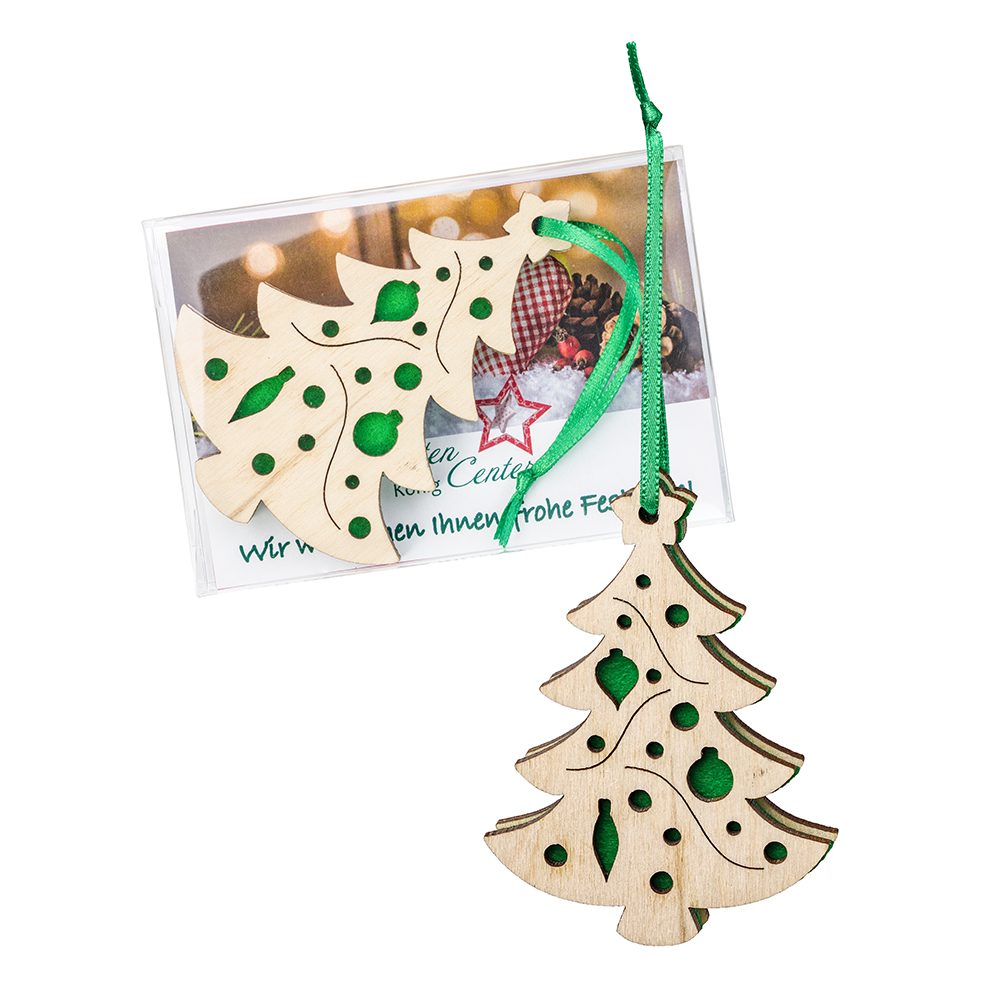 Holz-Filz Anhänger, Tannenbaum in Box