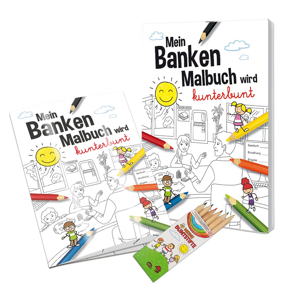 Malbuch / Mal-Set A6 - Banken