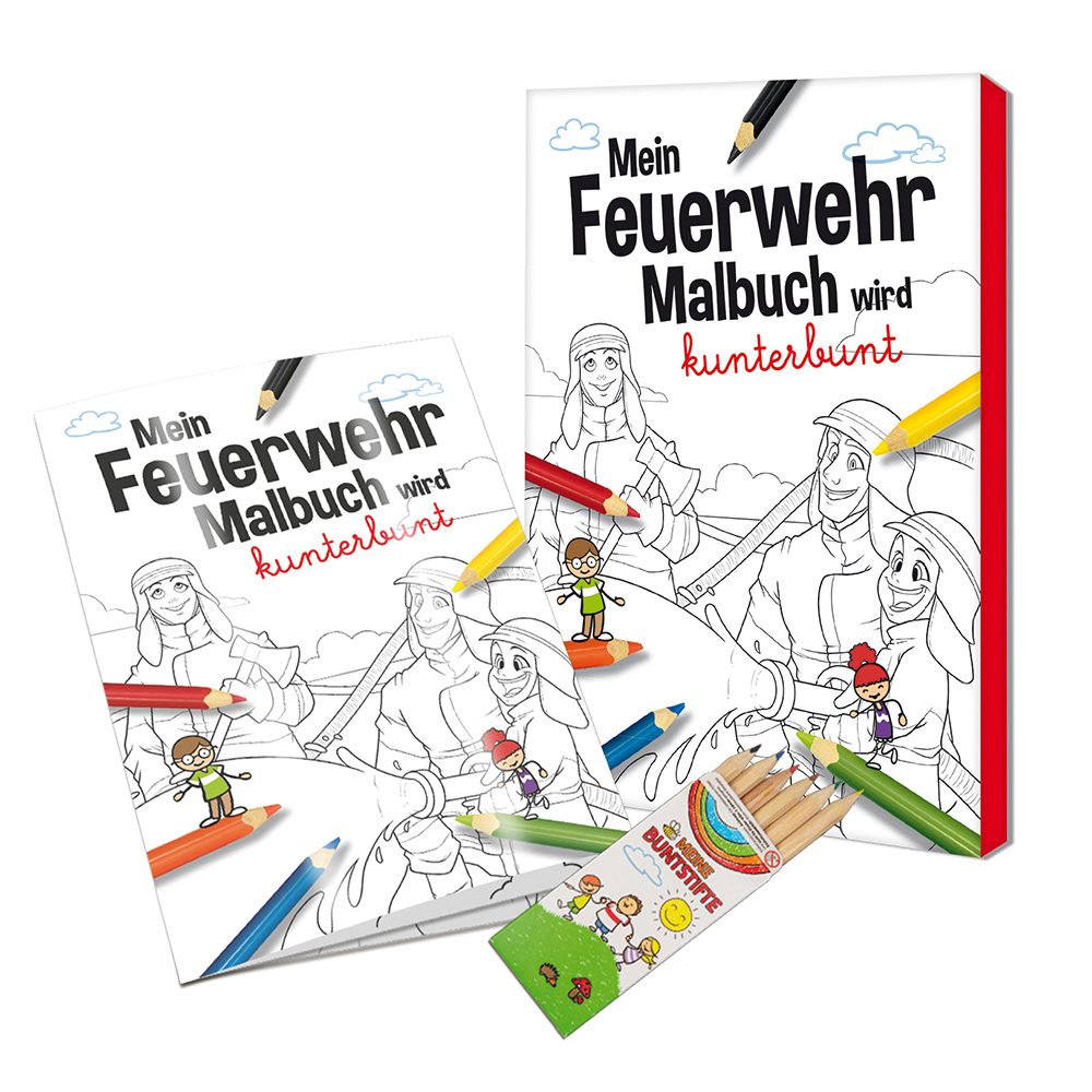 Malbuch / Mal-Set A6 - Feuerwehr