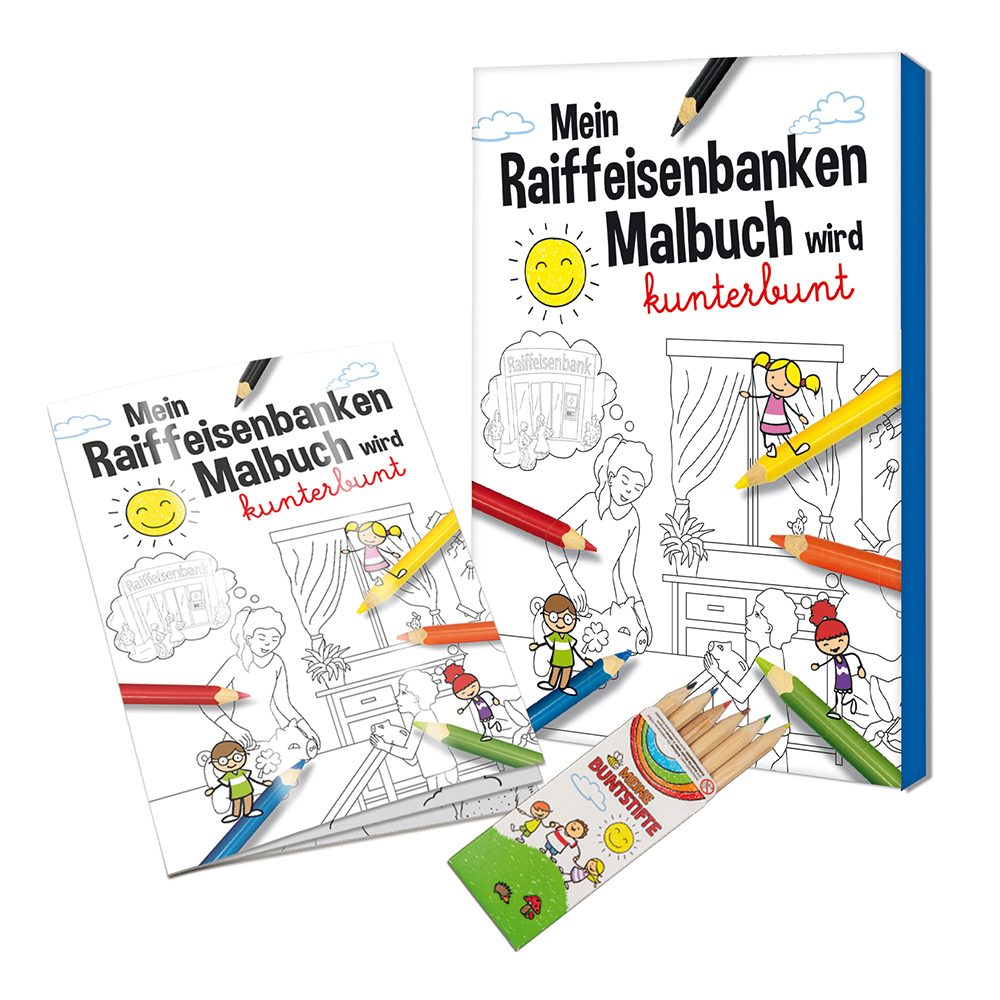 Malbuch / Mal-Set A6 - Raiffeisenbanken