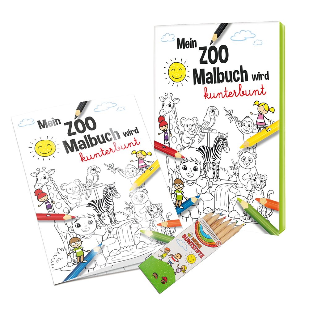 Malbuch / Mal-Set A6 - Zoo