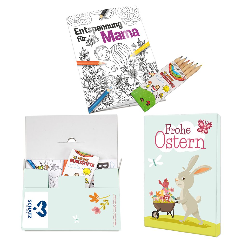 Mal-Set A6 - Ostern, Malset mit 1-c Logoeindruck