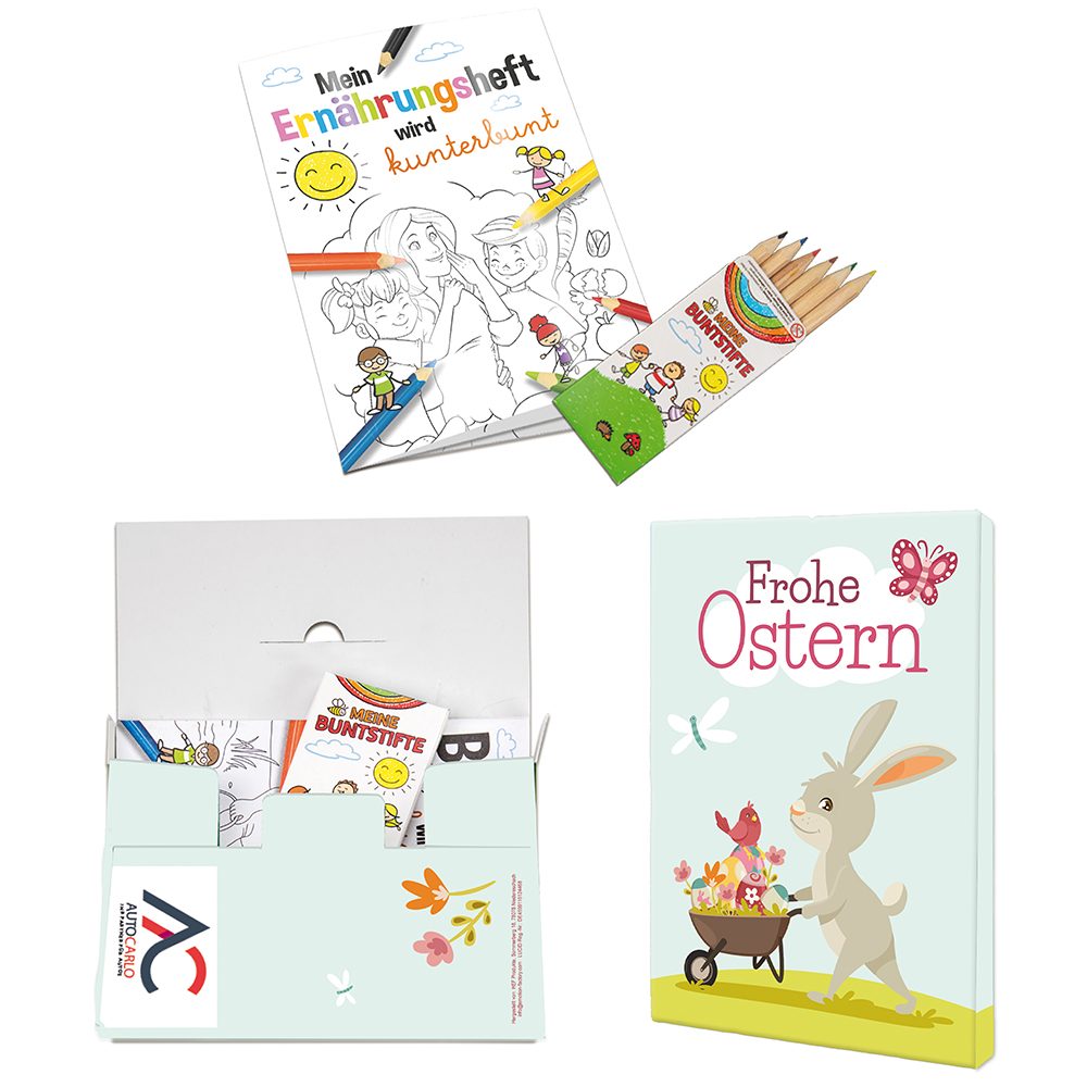 Mal-Set A6 - Ostern, Malset mit 2-c Logoeindruck