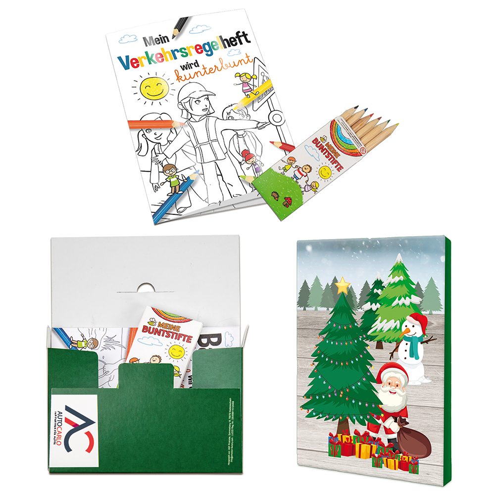 Mal-Set A6 - Weihnachten, Malset mit 2-c Logoeindruck