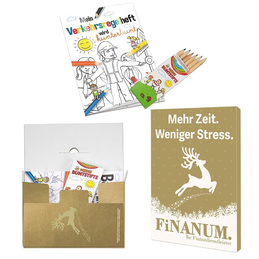 Mal-Set A6 - Weihnachten, Malset mit individuellen Vorder- und Rückseiten (ab 500 Stk.)