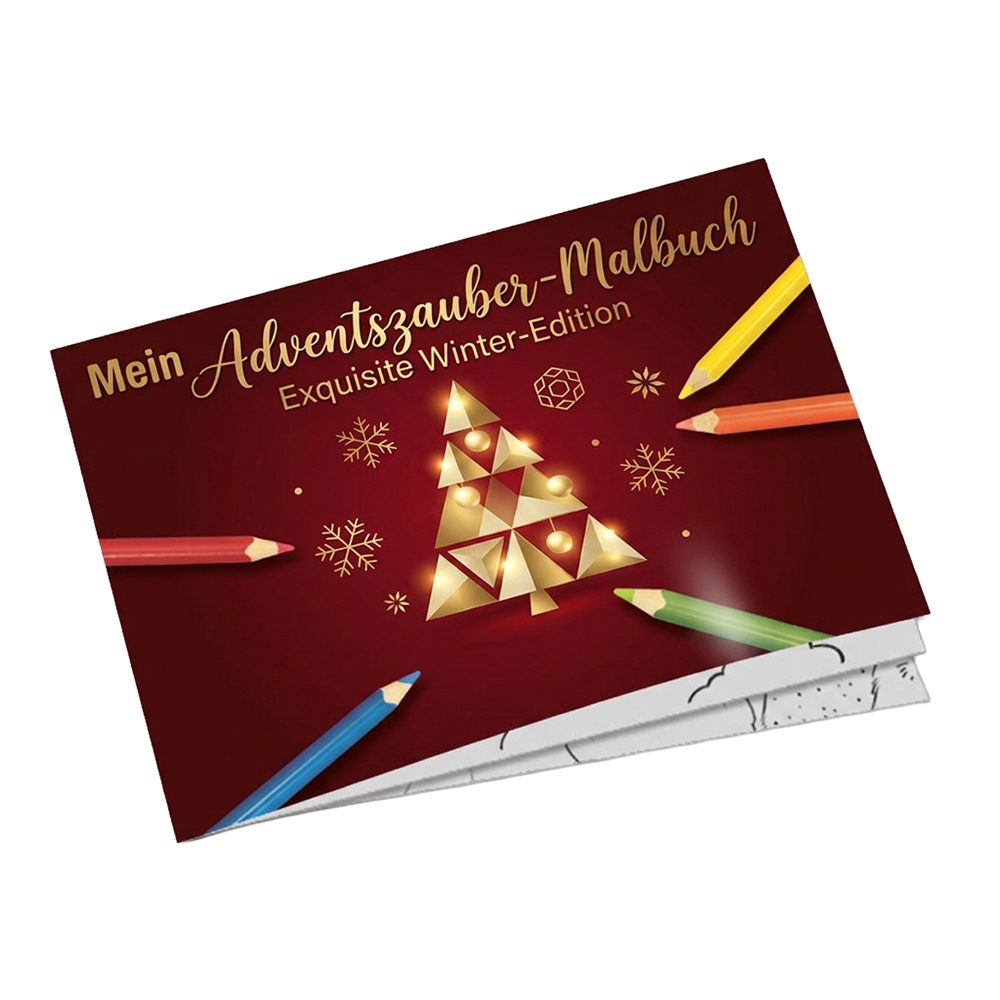 Malbuch Mini A7 - Weihnachtliches, Malbuch mit individueller Vorder- und Rückseite (ab 500 Stk.)