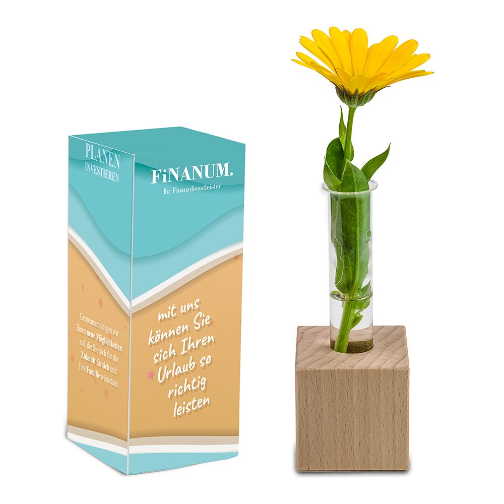 Mini-Vase, mit Digitaldruck und Lasergravur
