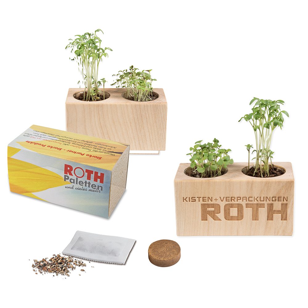 Pflanz-Holz 2er Set mit Samen