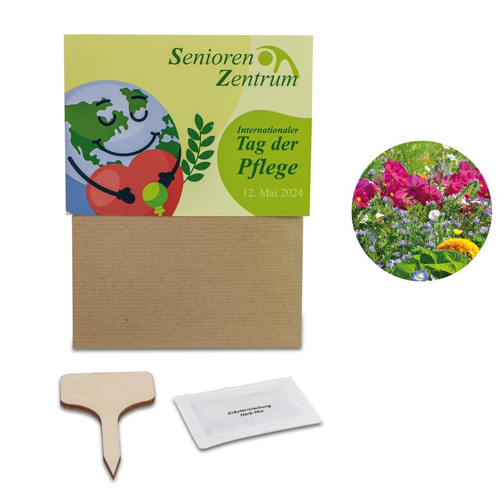 Pflanz-Set, 3er-Set - Sommerblumenmischung / Sonnenblume / Vergissmeinnicht