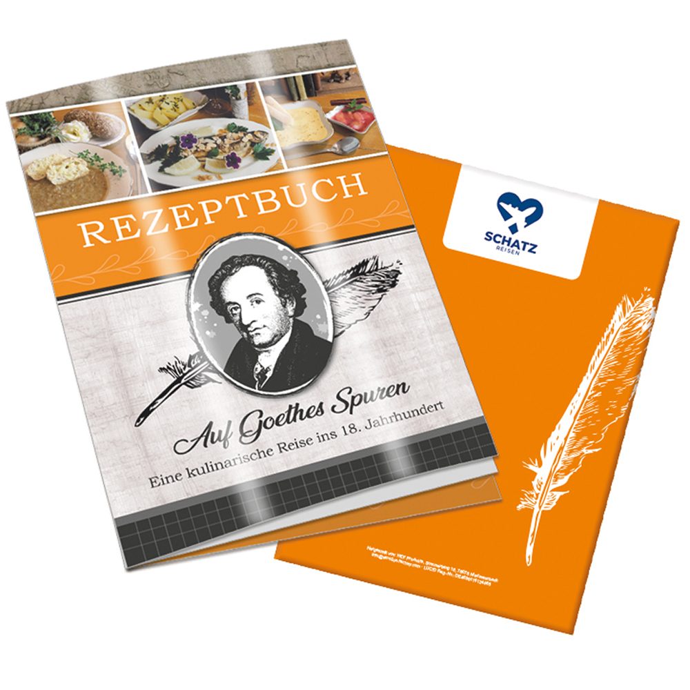 Rezeptbuch-Set "Auf Goethes Spuren", Rezeptbuch mit 1-c Logoeindruck