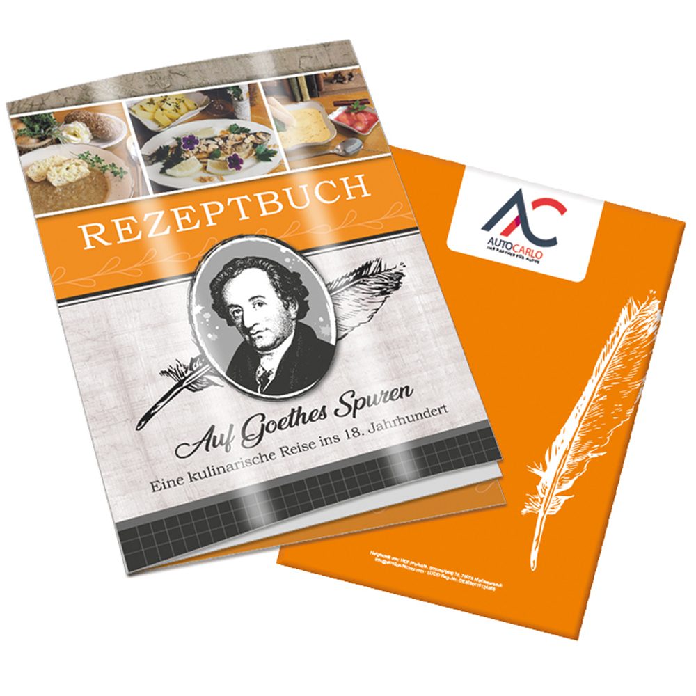 Rezeptbuch-Set "Auf Goethes Spuren", Rezeptbuch mit 2-c Logoeindruck