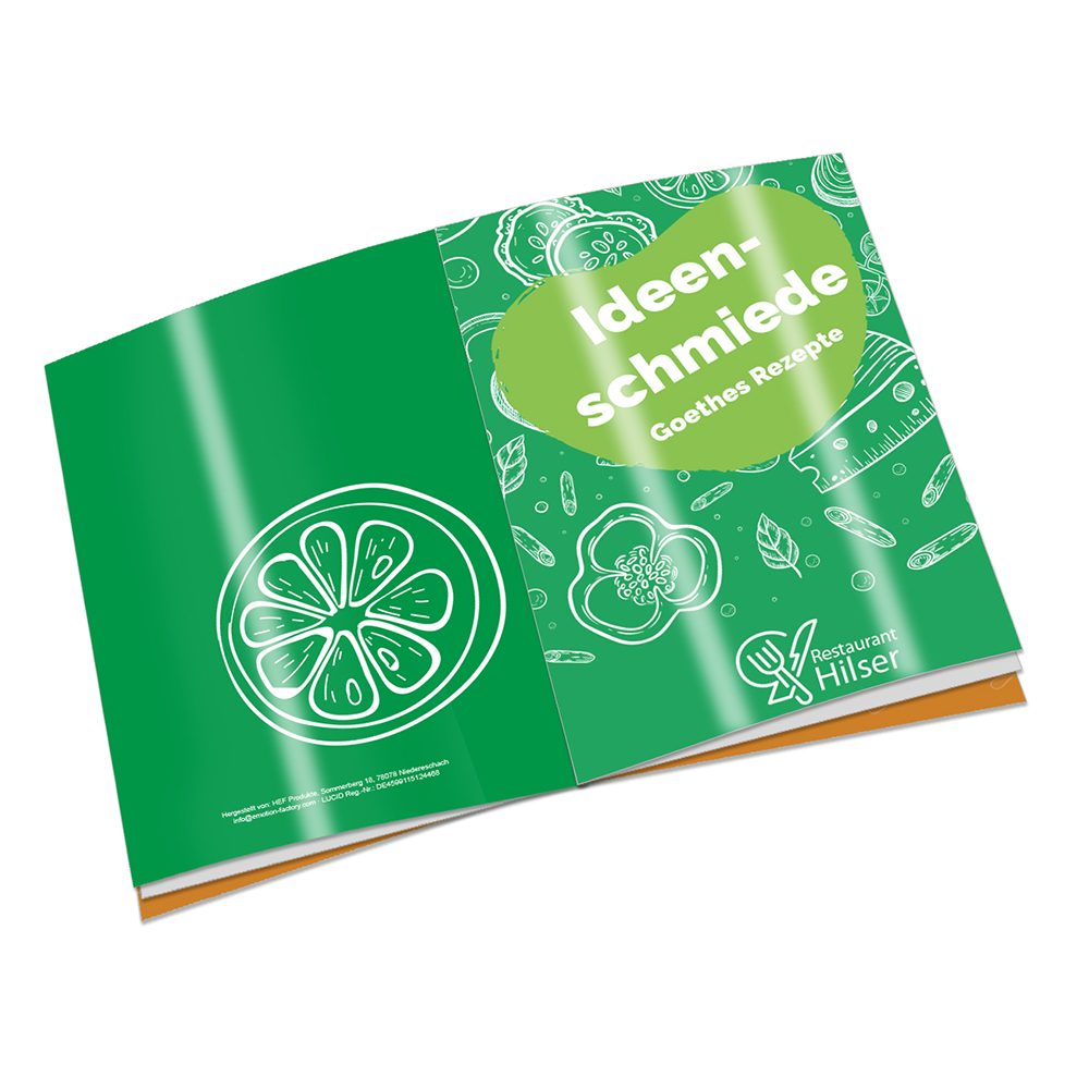 Rezeptbuch-Set "Auf Goethes Spuren", Rezeptbuch - individuell - Digitaldruck 4/0-c (ab 500 Stk.)