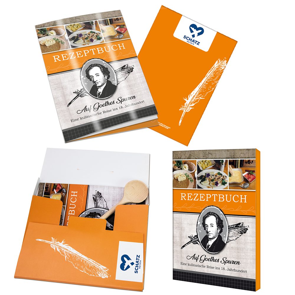 Rezeptbuch-Set "Auf Goethes Spuren", Set mit 1-c Logoeindruck