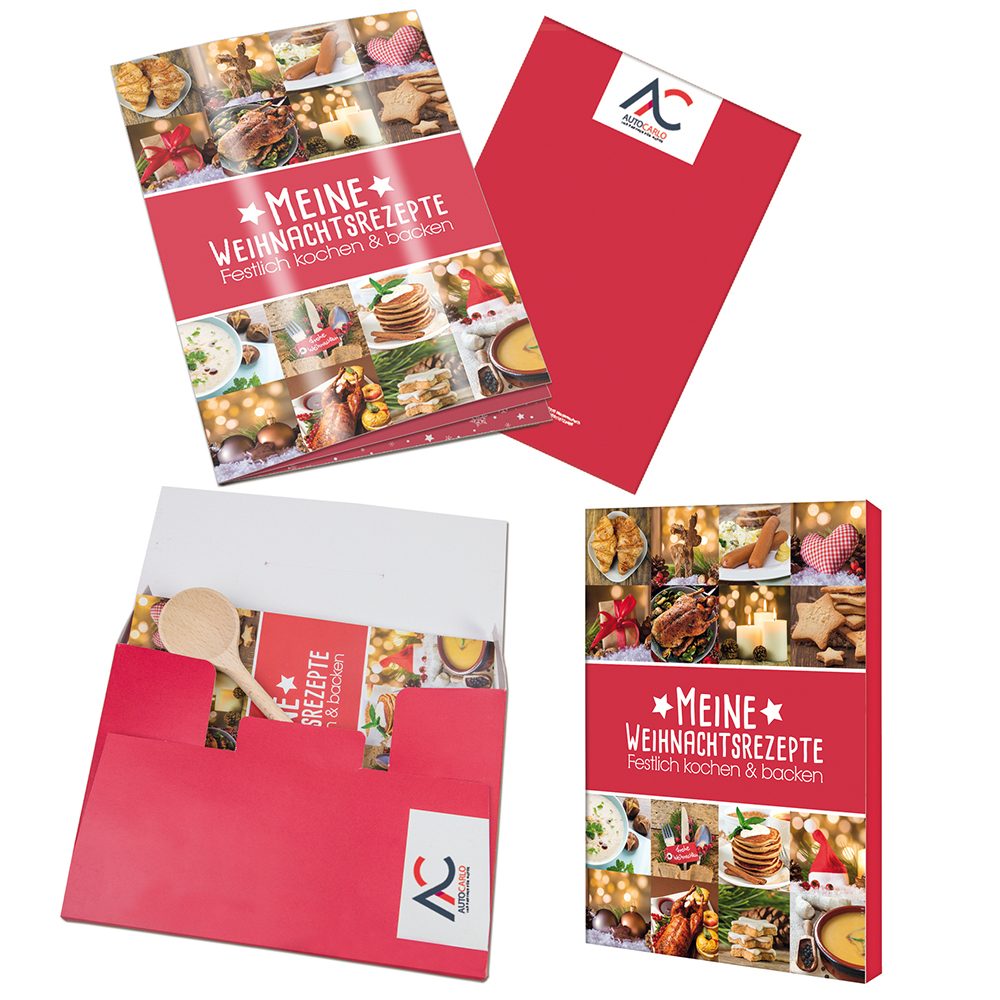 Rezeptbuch-Set "Weihnachten", Set mit 2-c Logoeindruck
