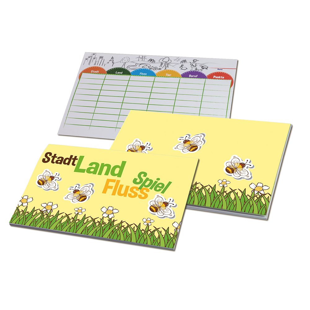Stadt-Land-Fluss, Block - individuell - Digitaldruck 4/0-c (ab 500 Stk.)