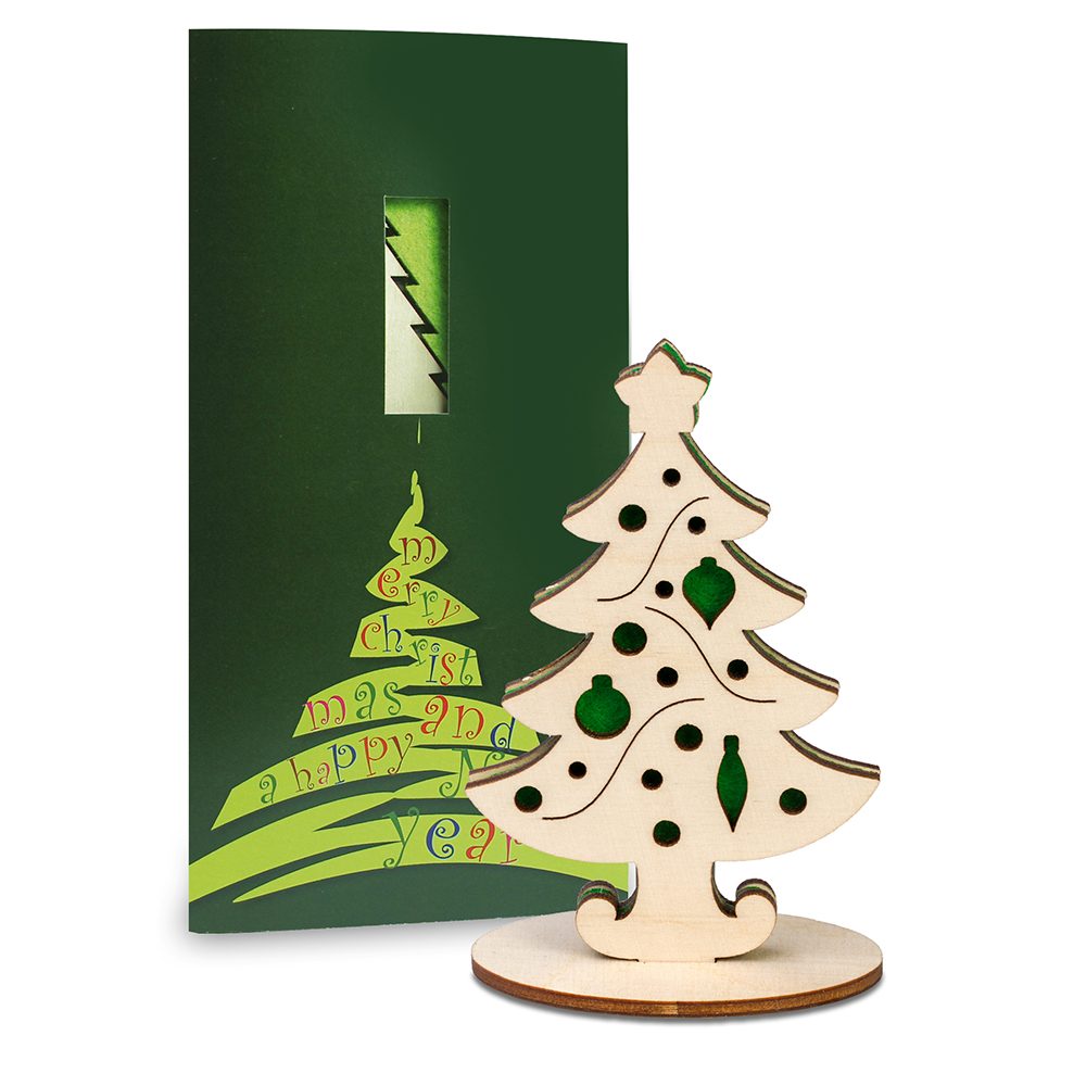 Steckfiguren-Karte Filz Premium, Tannenbaum Premium 4/4-c