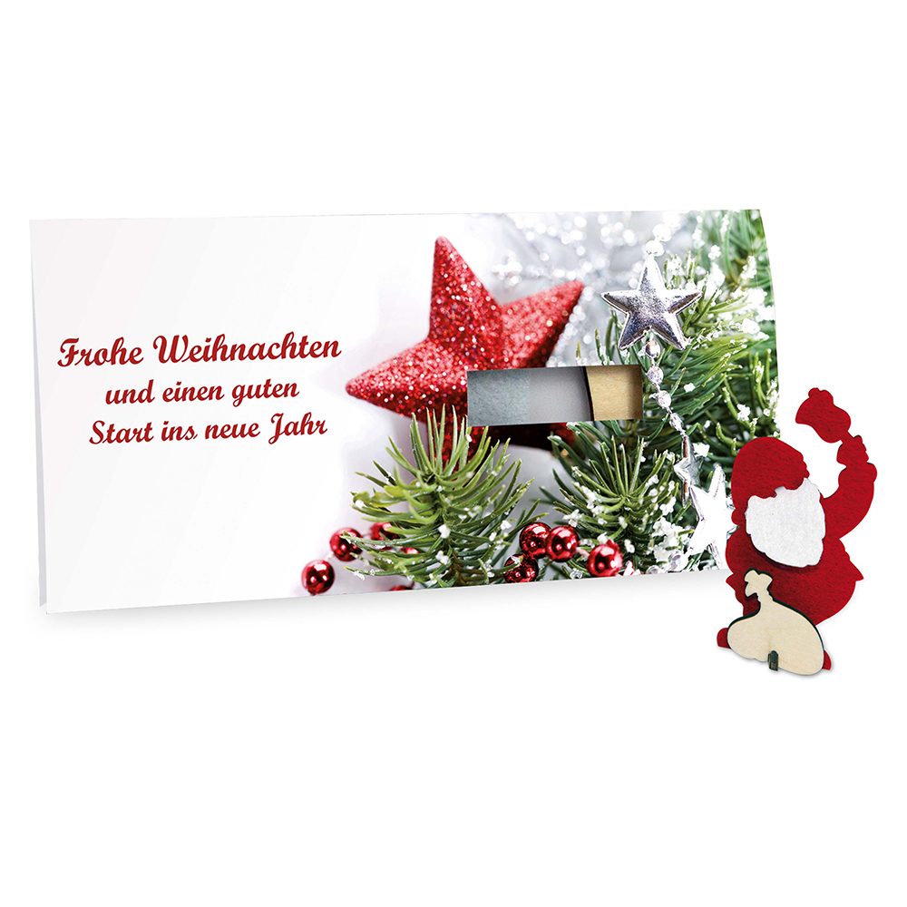 Steckfiguren-Karte Filz, Weihnachtsmann 4/0-c