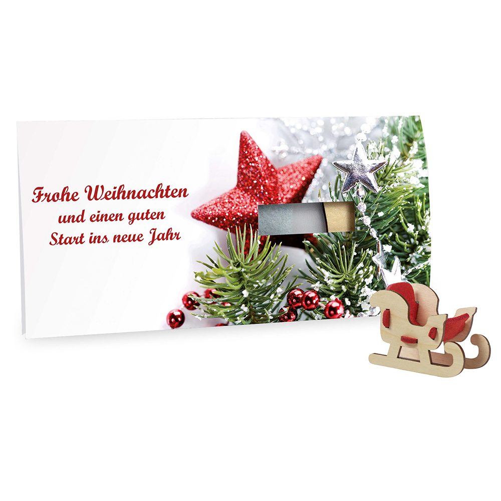 Steckfiguren-Karte Filz, Schlitten 4/4-c