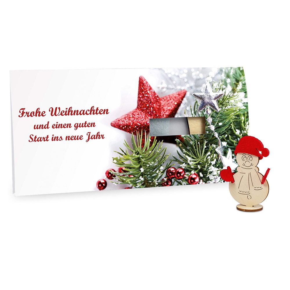 Steckfiguren-Karte Filz, Schneemann 4/4-c