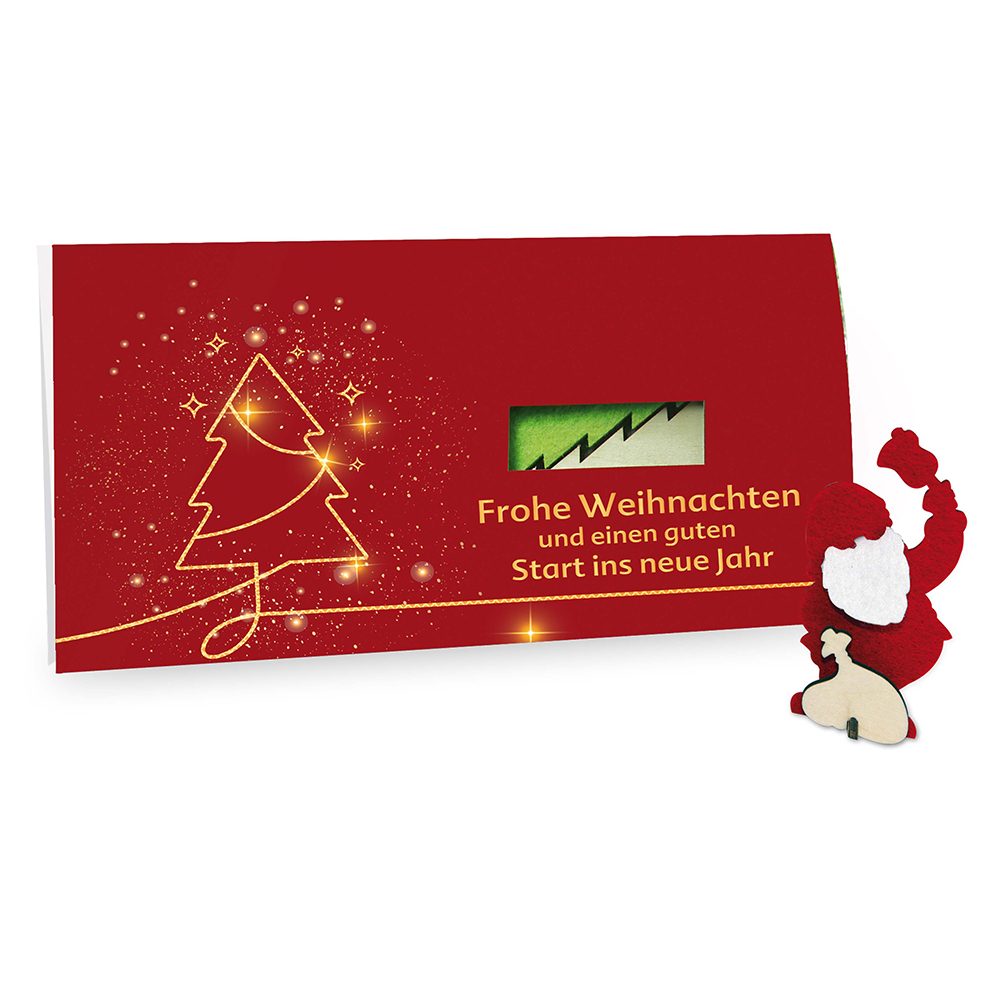 Steckfiguren-Karte Filz - Standardmotiv, Weihnachtsmann