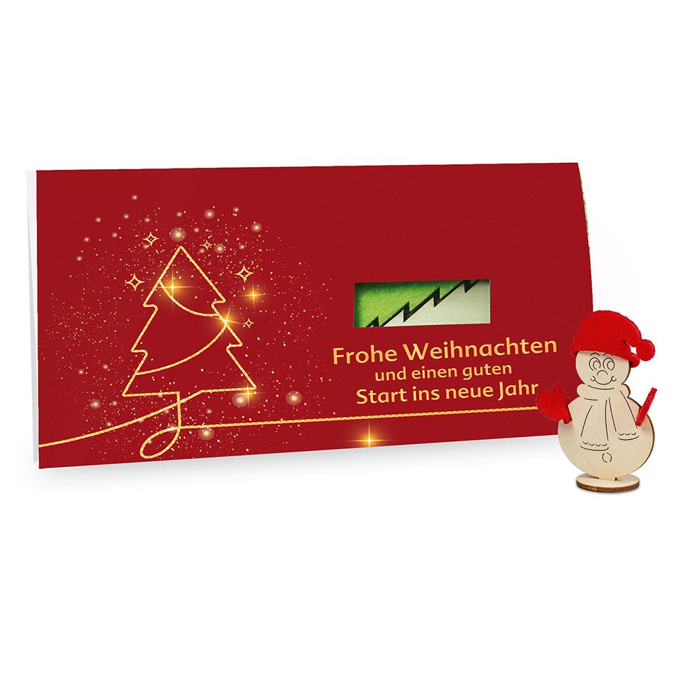 Steckfiguren-Karte Filz - Standardmotiv, Schneemann