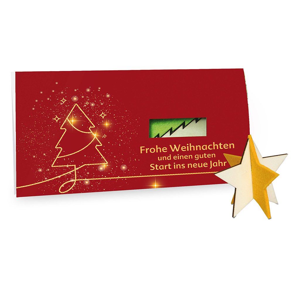 Steckfiguren-Karte Filz - Standardmotiv, Stern