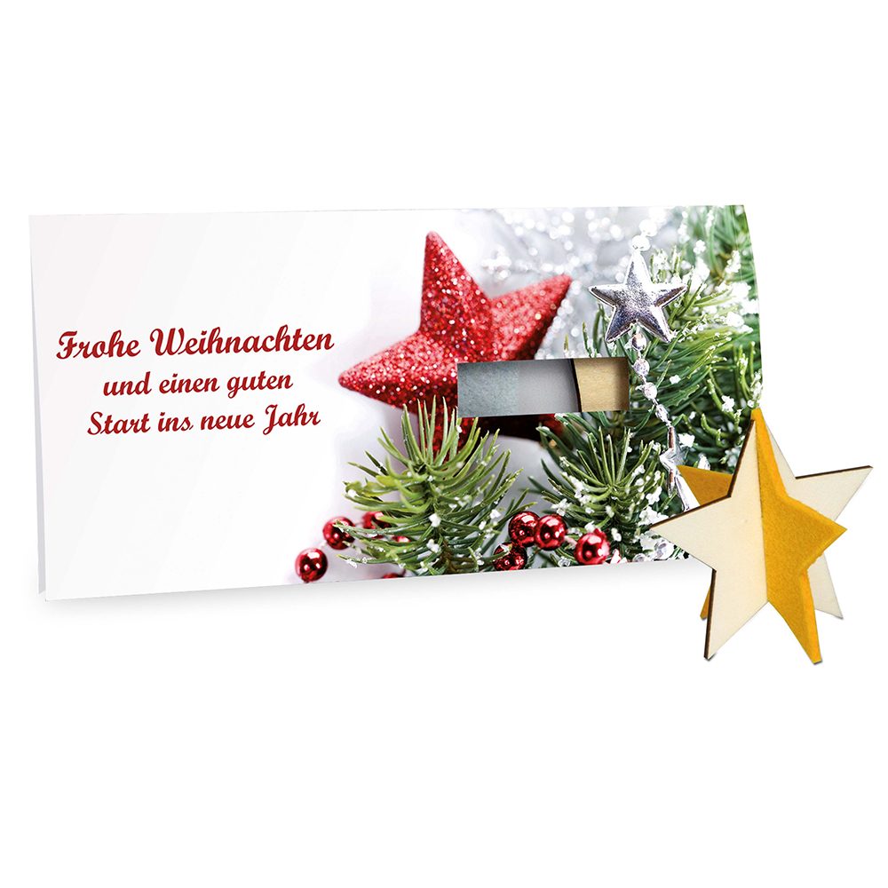 Steckfiguren-Karte Filz, Stern 4/4-c