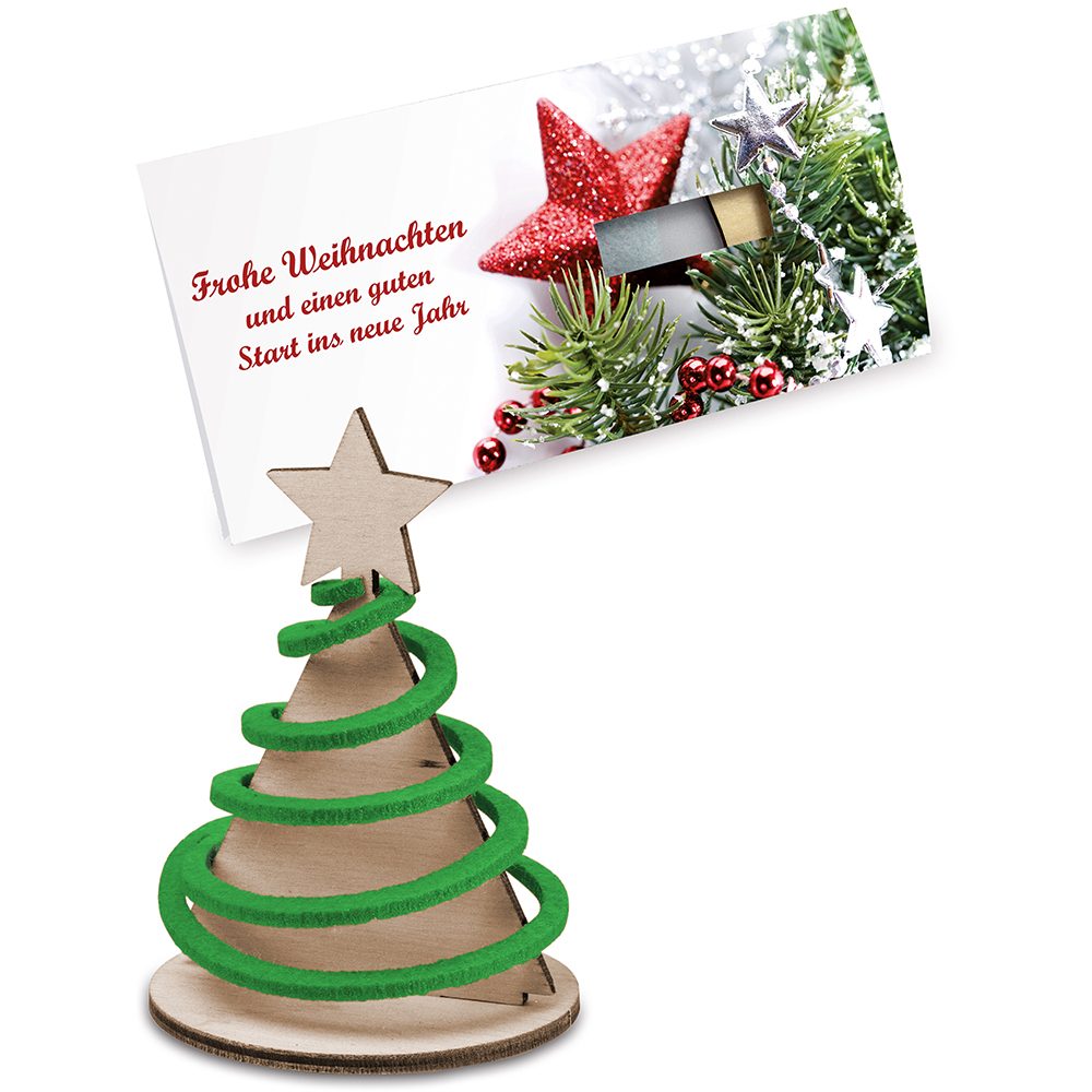 Steckfiguren-Karte Filz, Tannenbaum Wendelfilz 4/0-c