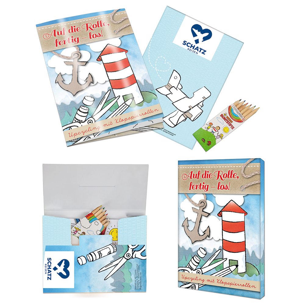 Upcycling-Set, Toilettenpapierrollen - Tampondruck 1-c