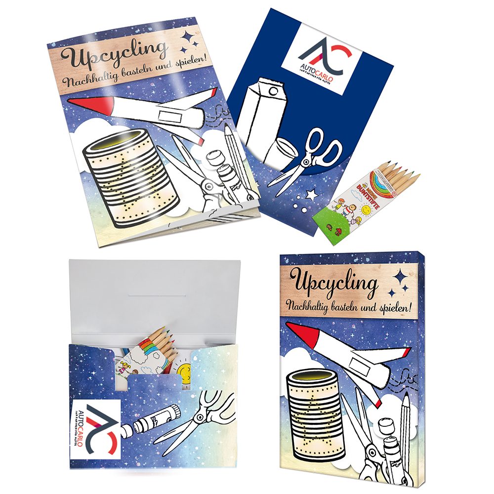 Upcycling-Set, Alltagsgegenstände - Tampondruck 2-c