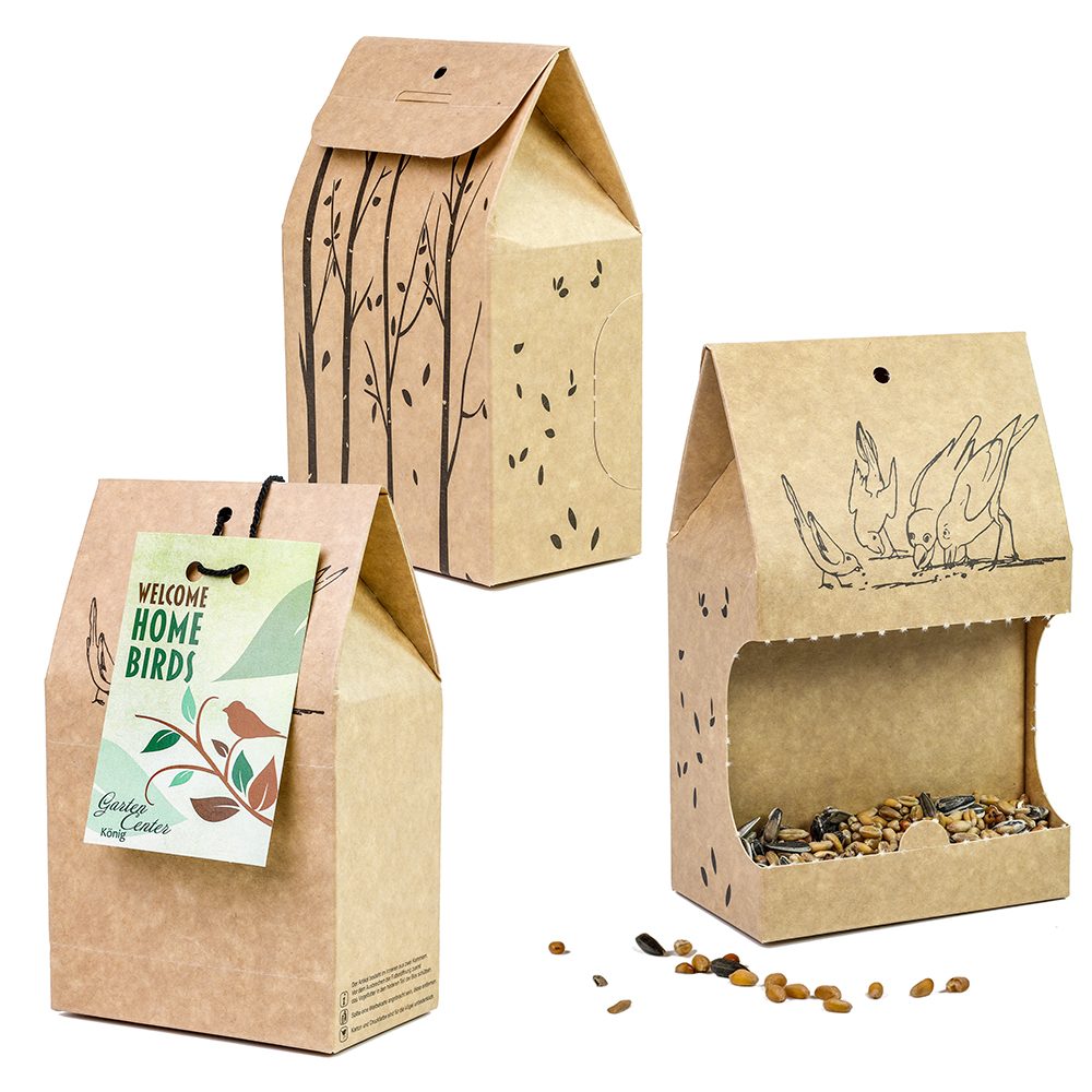 Vogelfutter To-Go, Werbekarte