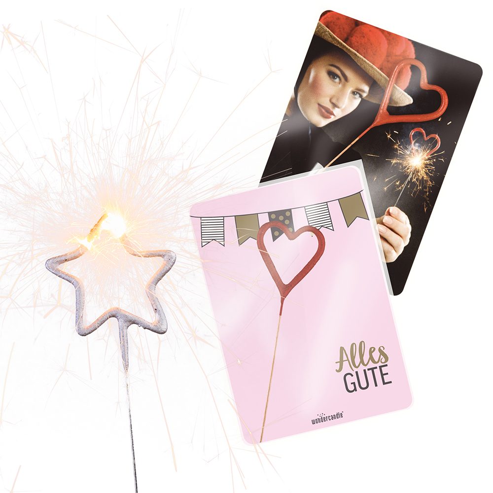 Wondercandle Mini mit Wondercard, Baum, gold
