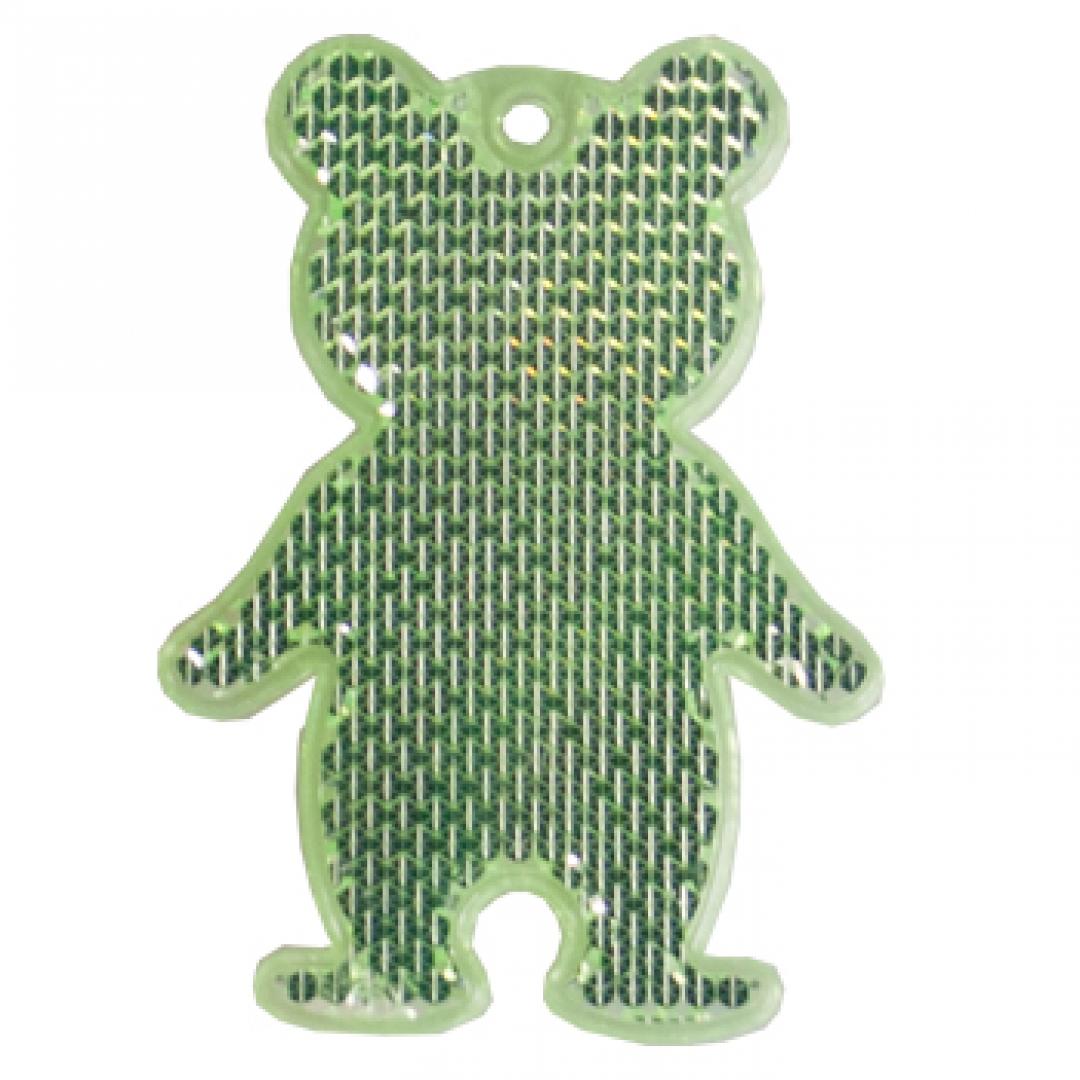 Fußgängerreflektor Bär, neongrün · one size