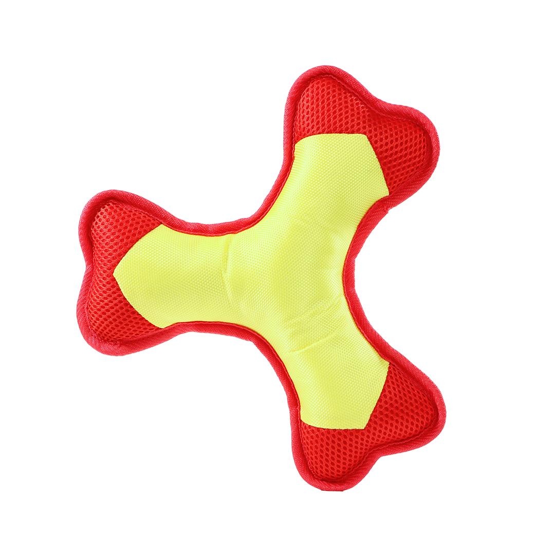 Hundespielzeug Flying Triple, gelb/rot · M