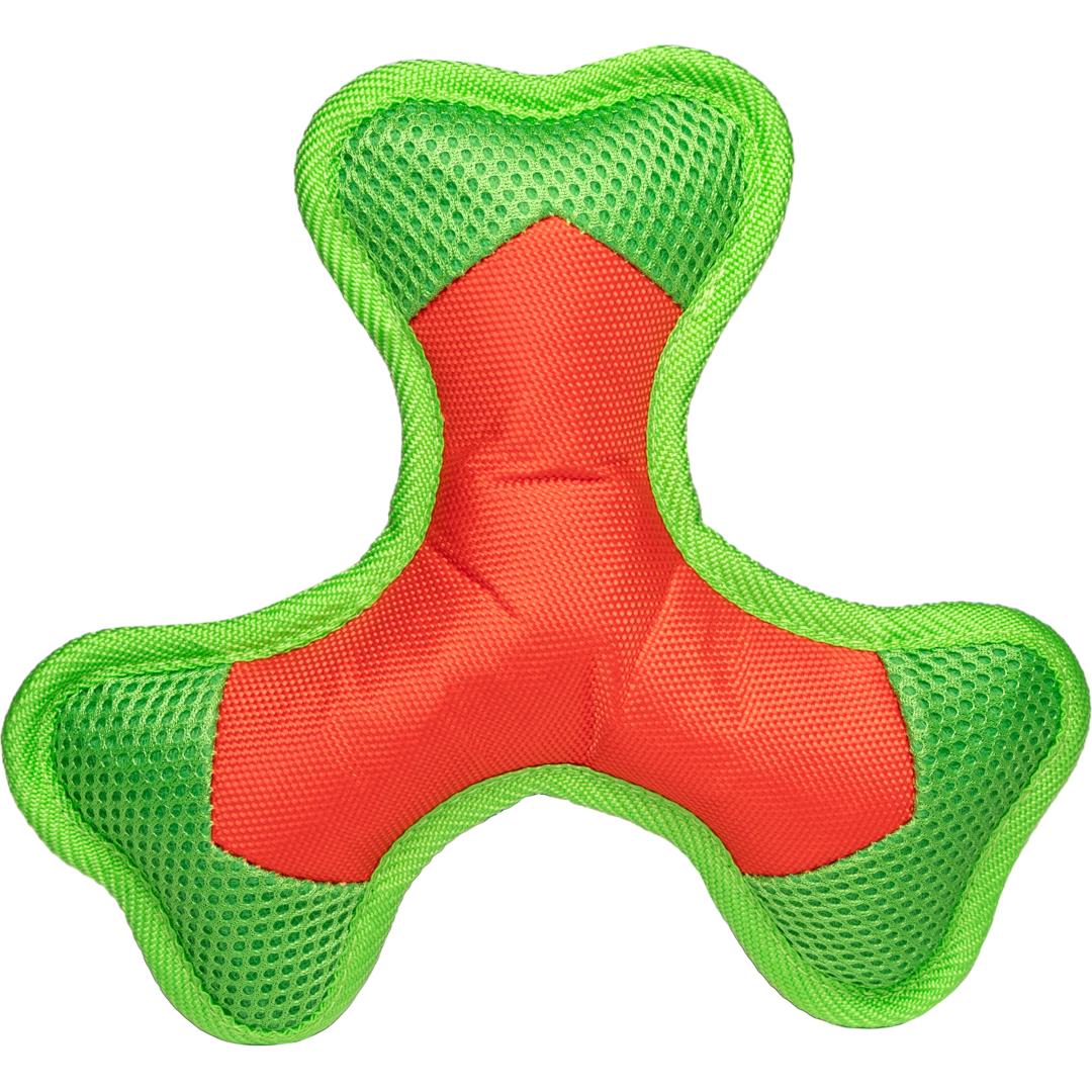 Hundespielzeug Flying Triple, orange/grün · S