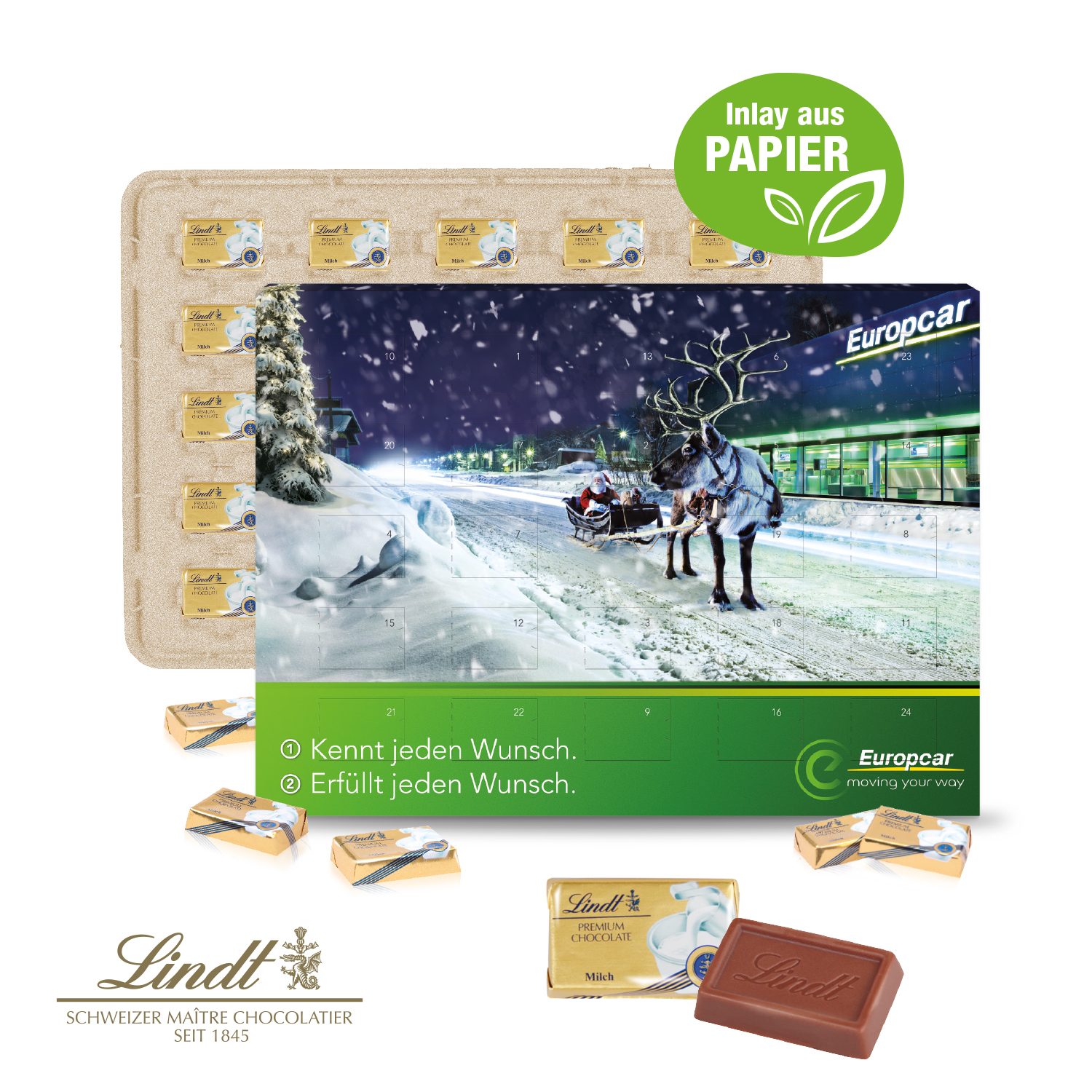 Wand-Adventskalender Lindt "Select Edition", Inlay aus Papier