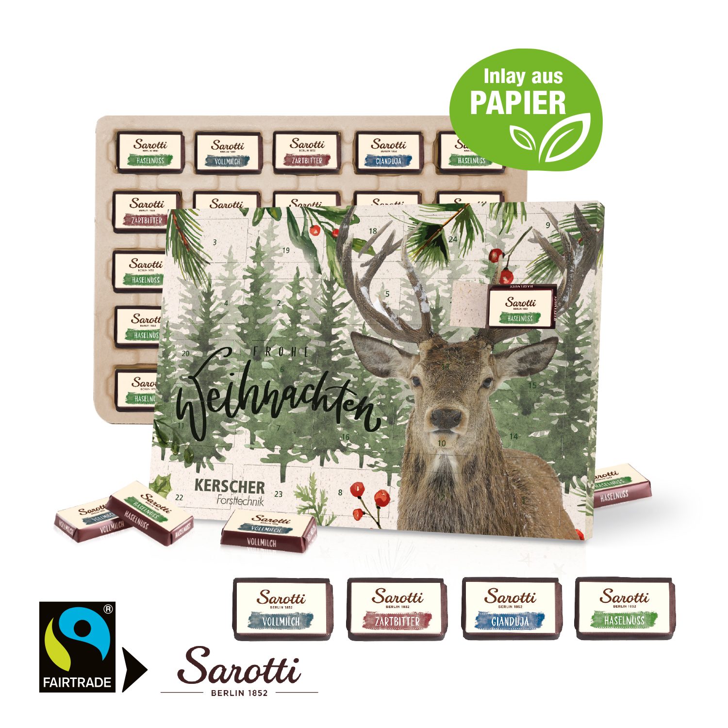 Tisch-Adventskalender Sarotti "Business Exklusiv", Inlay aus Papier