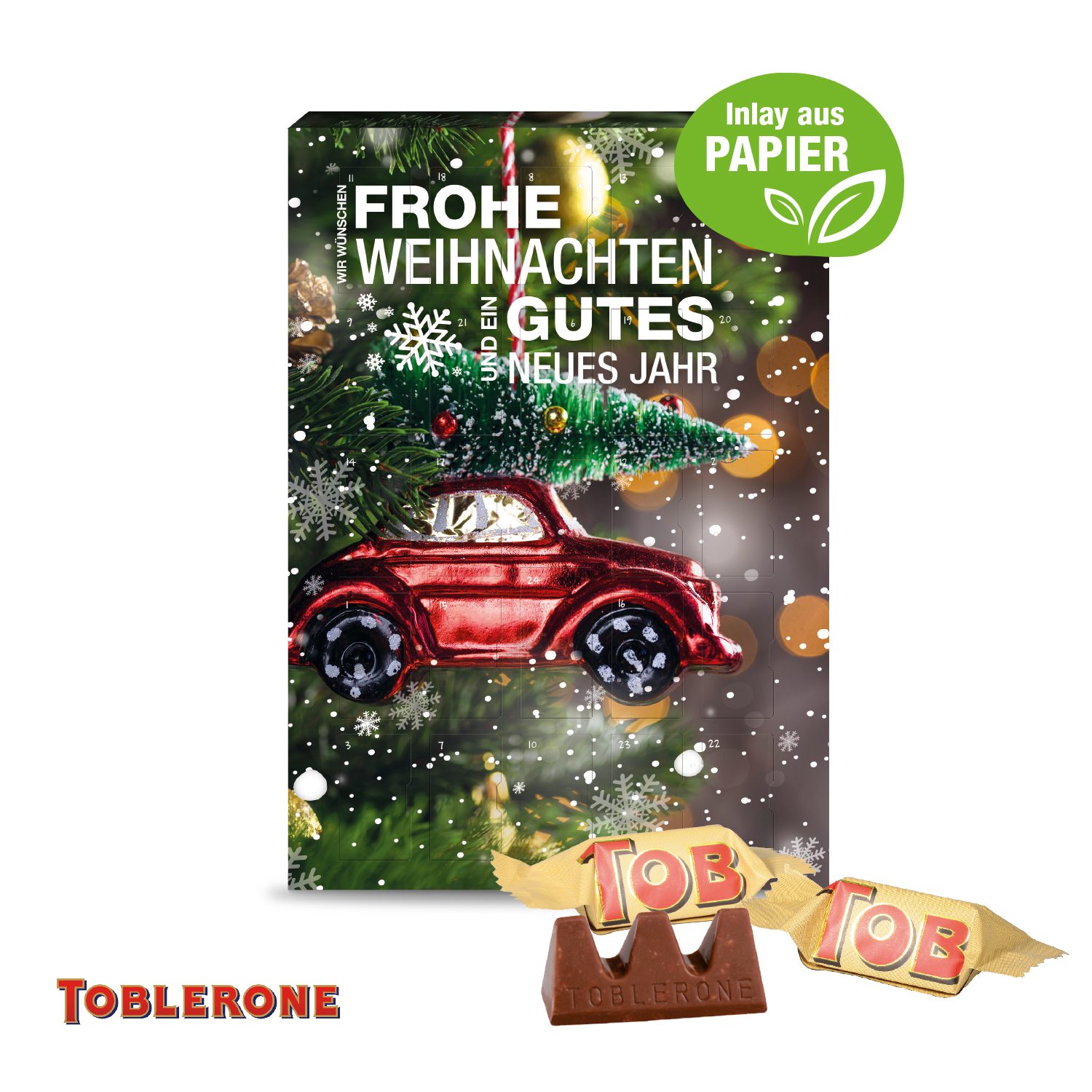 Adventskalender mit TOBLERONE Milch, Inlay aus Papier
