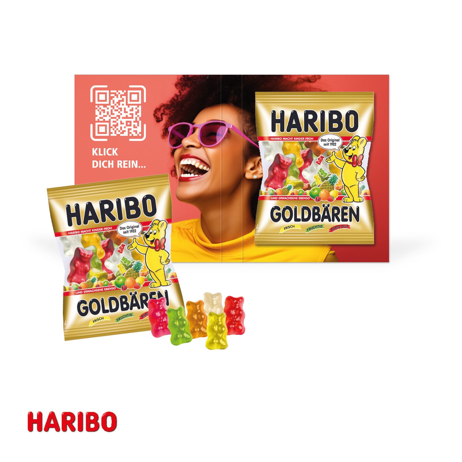 Werbe-Klappkarte mit HARIBO Goldbären