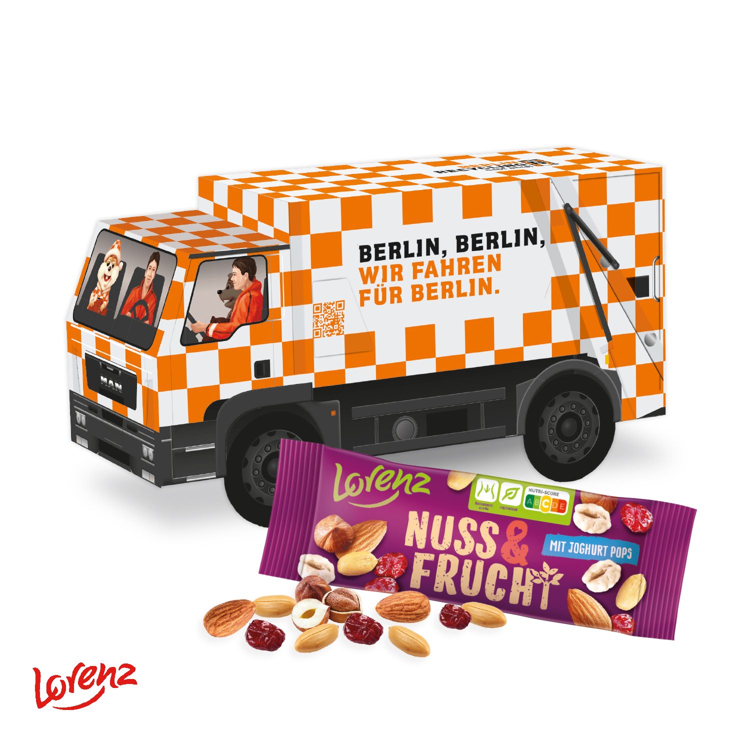 3D Präsent "LKW" mit Lorenz Nuss & Frucht