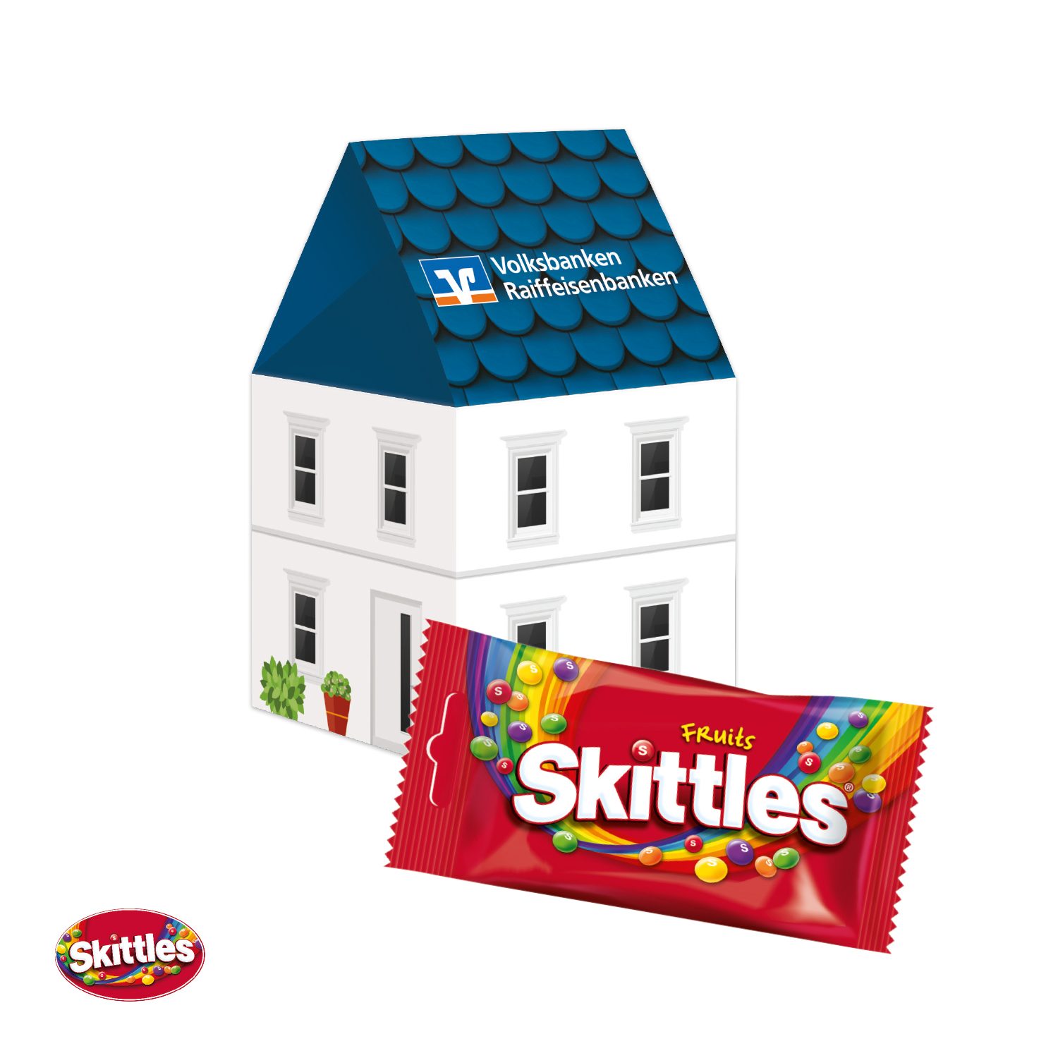 3D Präsent "Haus" mit Skittles®