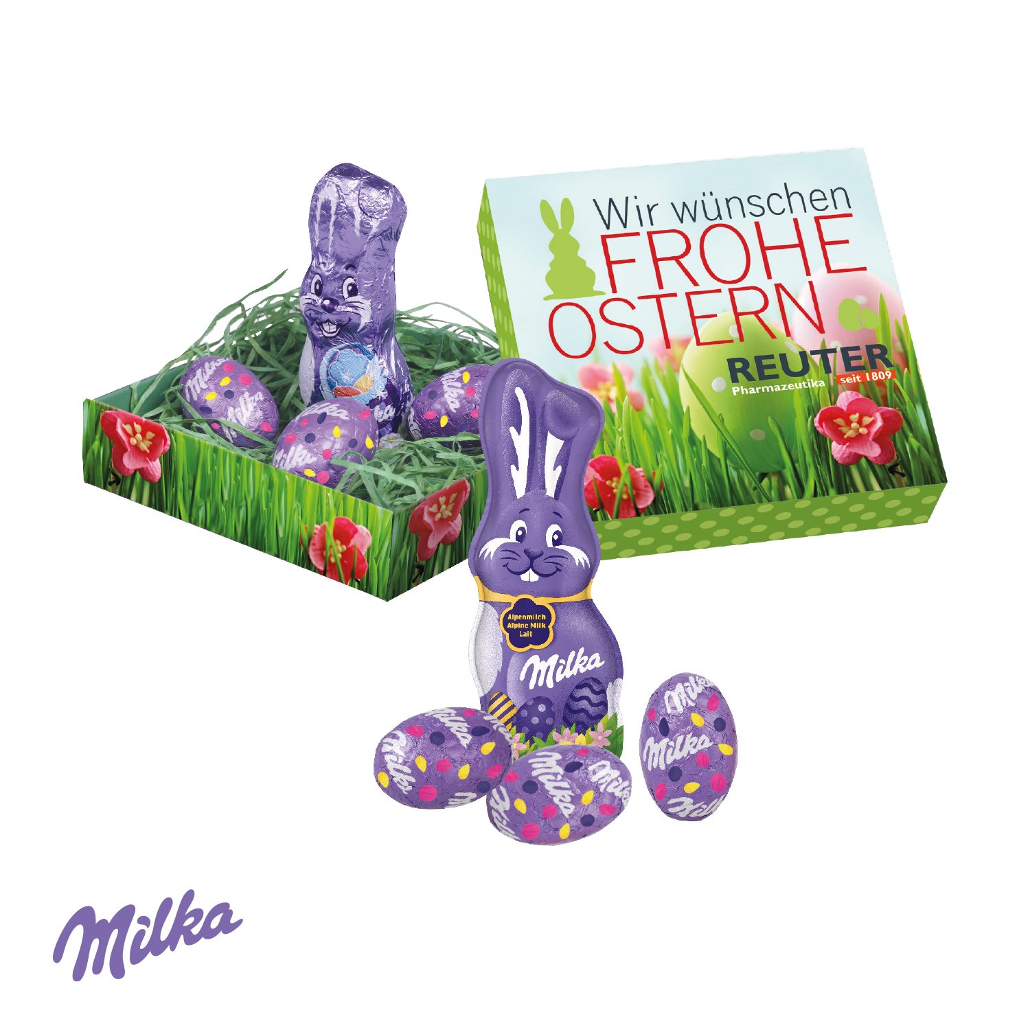 Osternest mit Schokolade von Milka