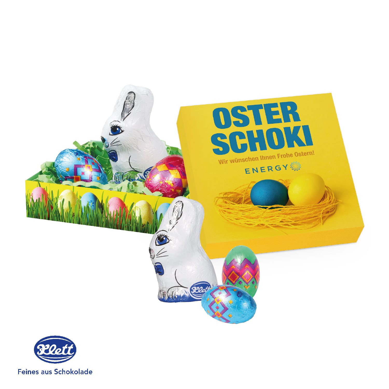 Kleines Osternest mit Klett Schokolade