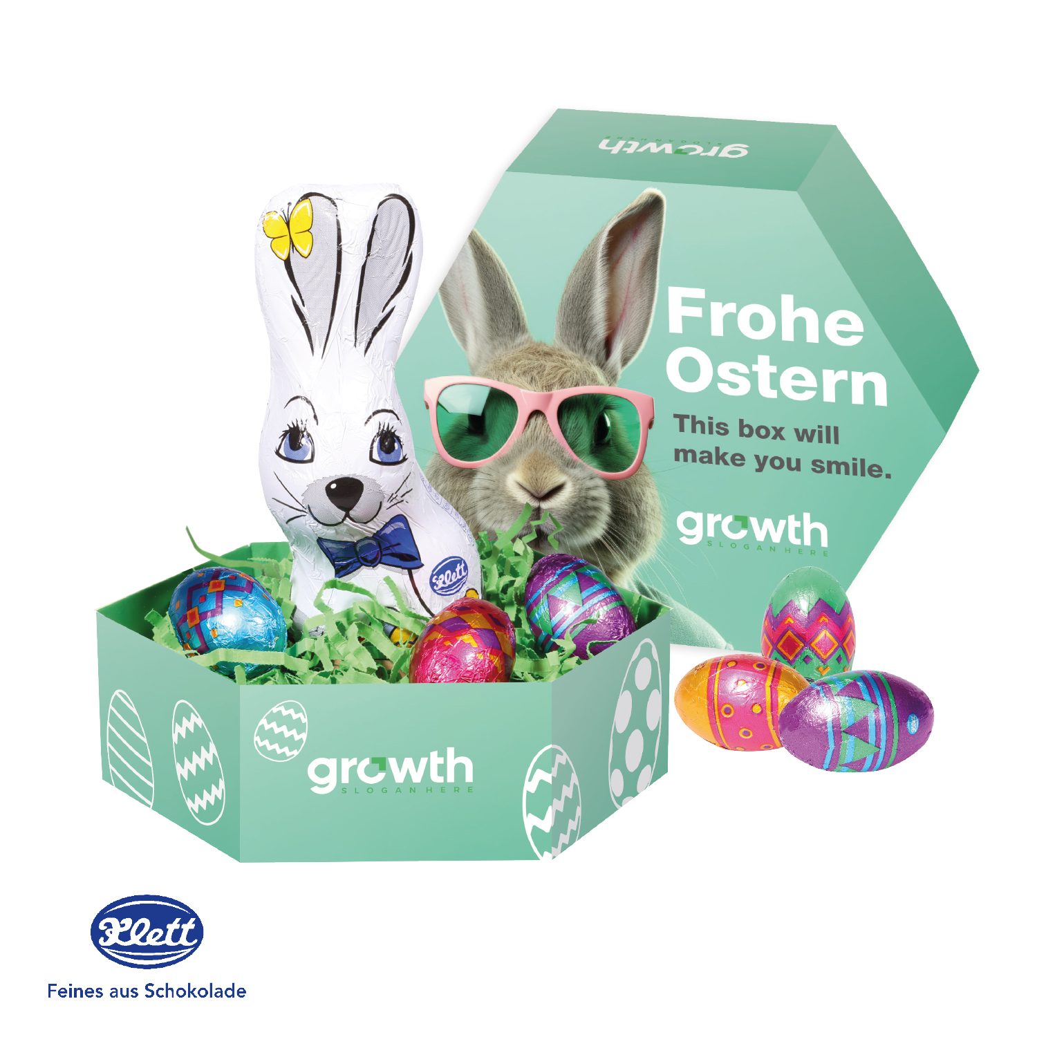 Großes Osternest mit Klett Schokolade